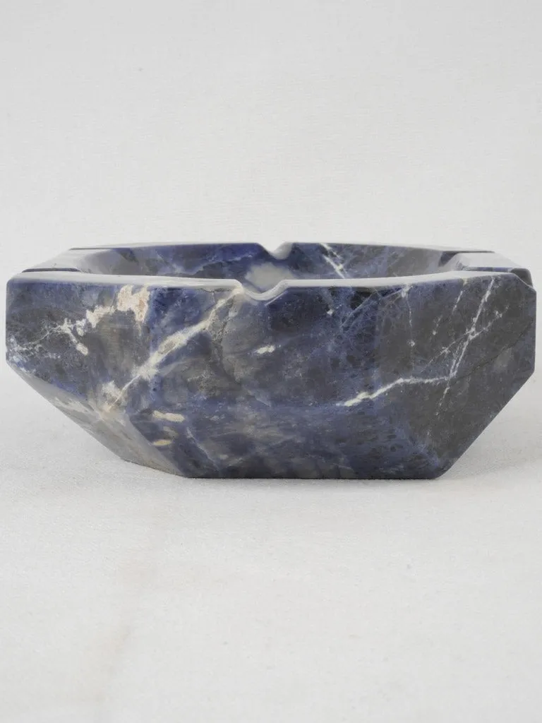 Mid-Century Sodalite Geometric Ashtray w/ Striking Veining 9¾"