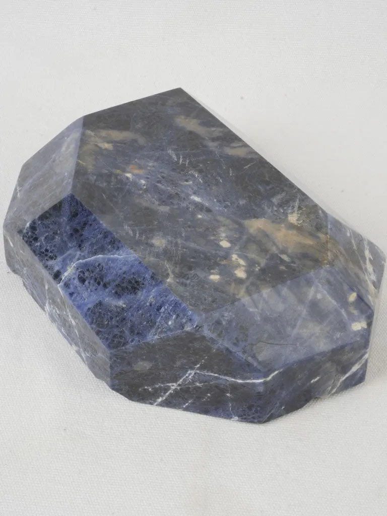 Mid-Century Sodalite Geometric Ashtray w/ Striking Veining 9¾"