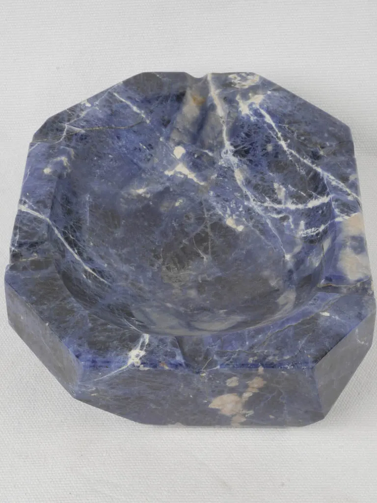 Mid-Century Sodalite Geometric Ashtray w/ Striking Veining 9¾"