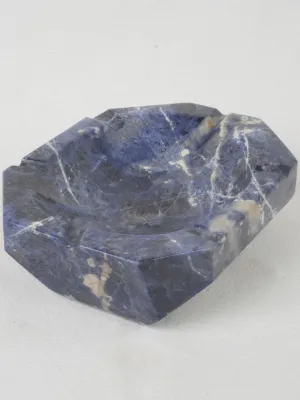 Mid-Century Sodalite Geometric Ashtray w/ Striking Veining 9¾"
