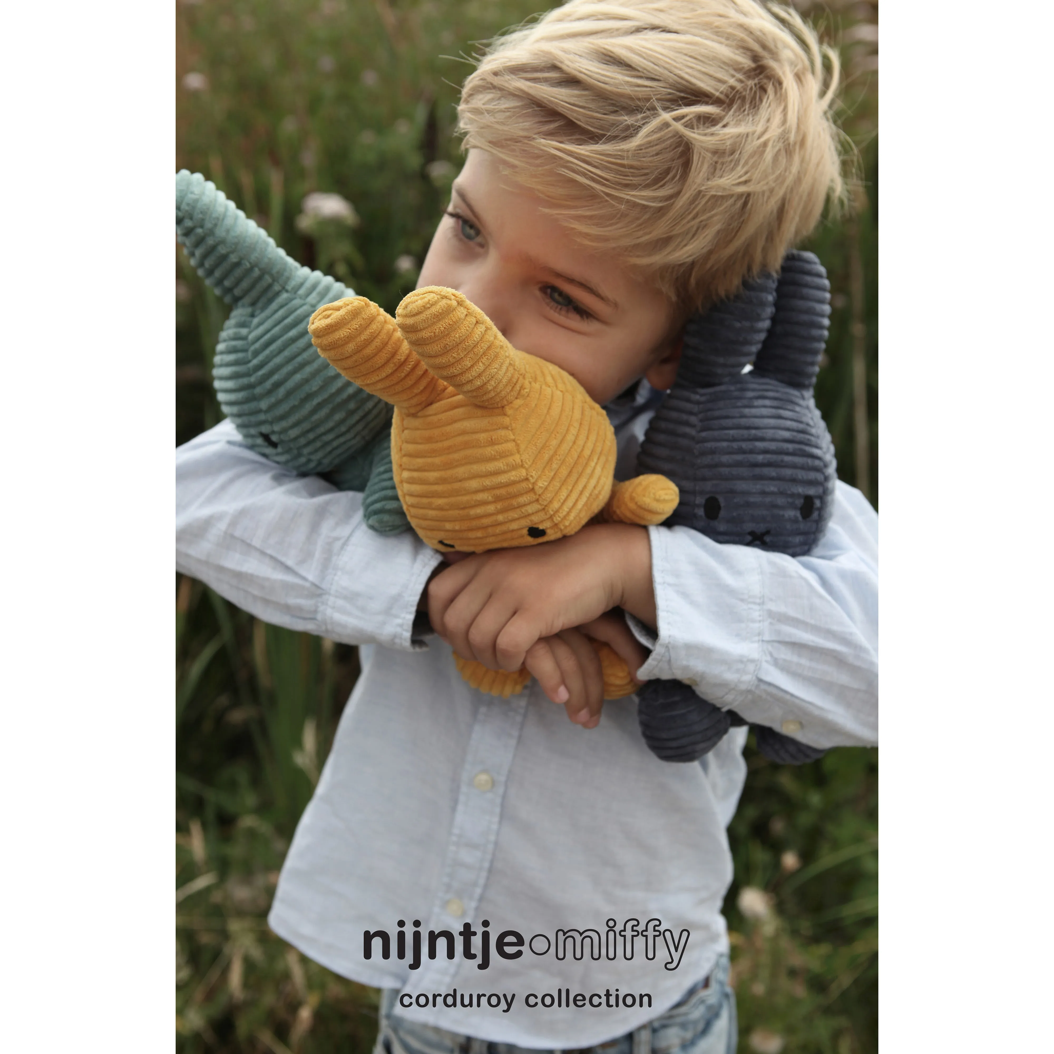 Miffy Sitting Corduroy Aviator Blue - 23cm