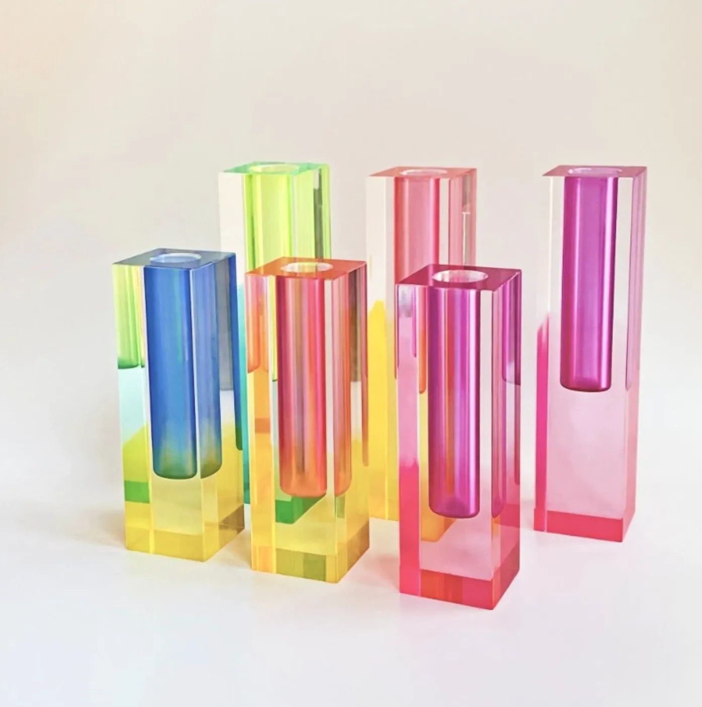 Modern Prism Acrylic Vase & Desktop Organizer