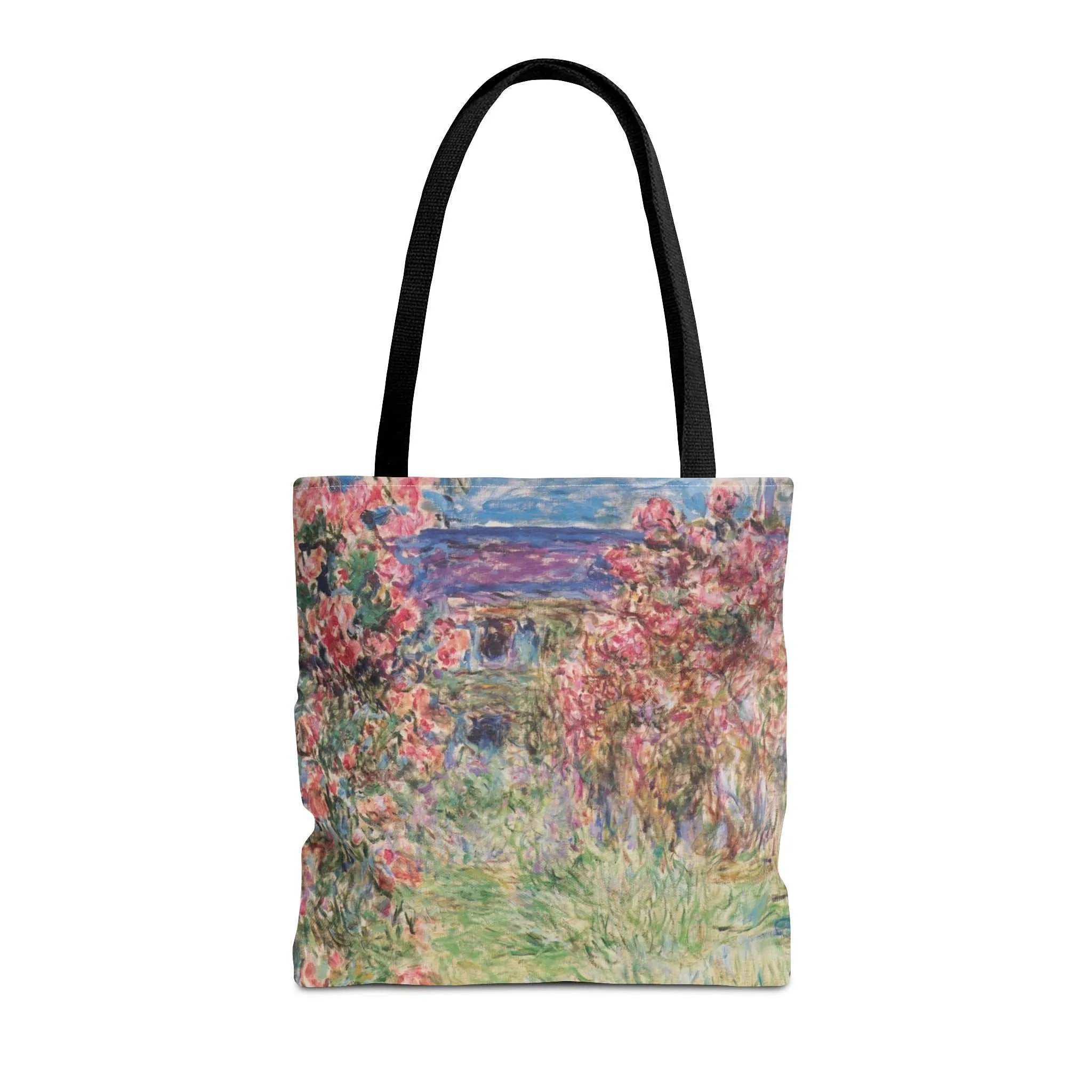 Monet Pink Roses Canvas Tote Bag