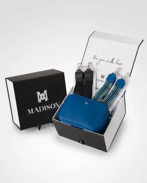 Monica "Wear it 3 Ways" Giftbox - Chevron Stripe, Monogram & Matching Bag Strap