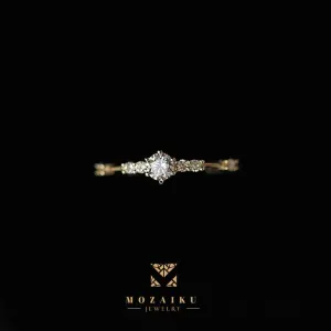 Mozaiku 7 Rocks 14k Gold Fine Band Ring