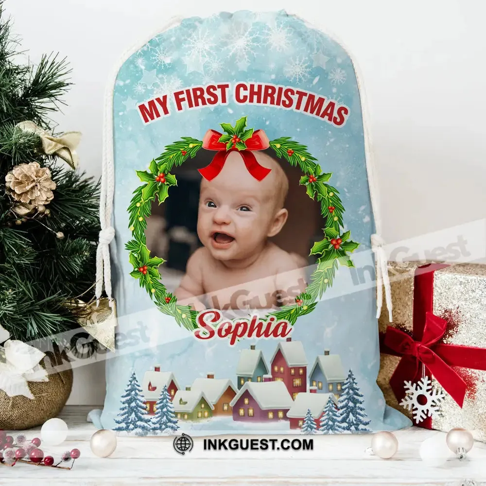 My First Christmas Personalized Christmas String Bag