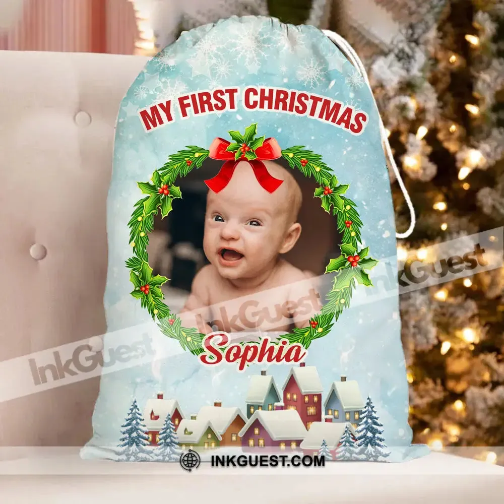 My First Christmas Personalized Christmas String Bag