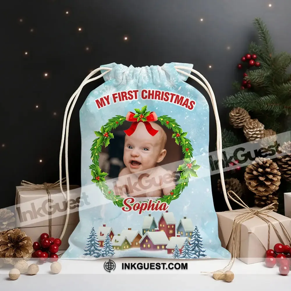 My First Christmas Personalized Christmas String Bag