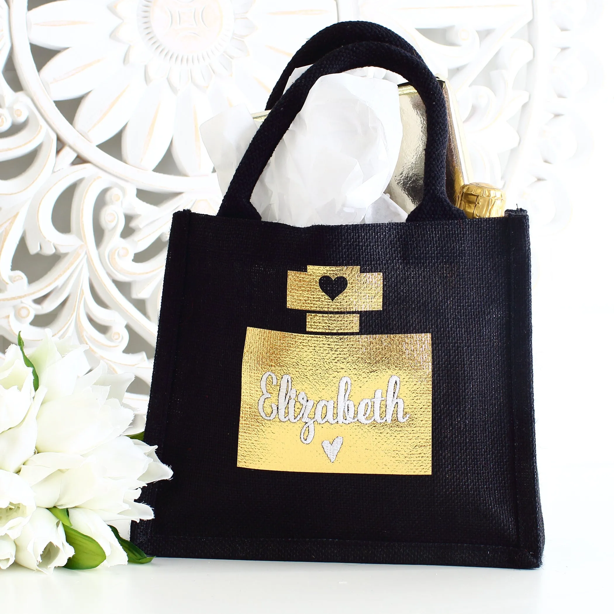 NEW - Embroidered 2D Printed Gold Perfume