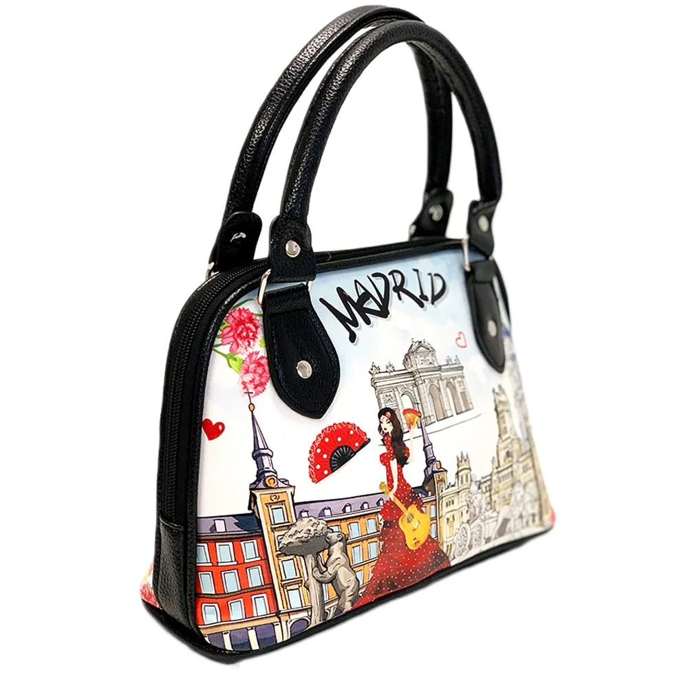 OH Fashion Vegan Leather Shoulder Bag Dome Satchel Handbag,