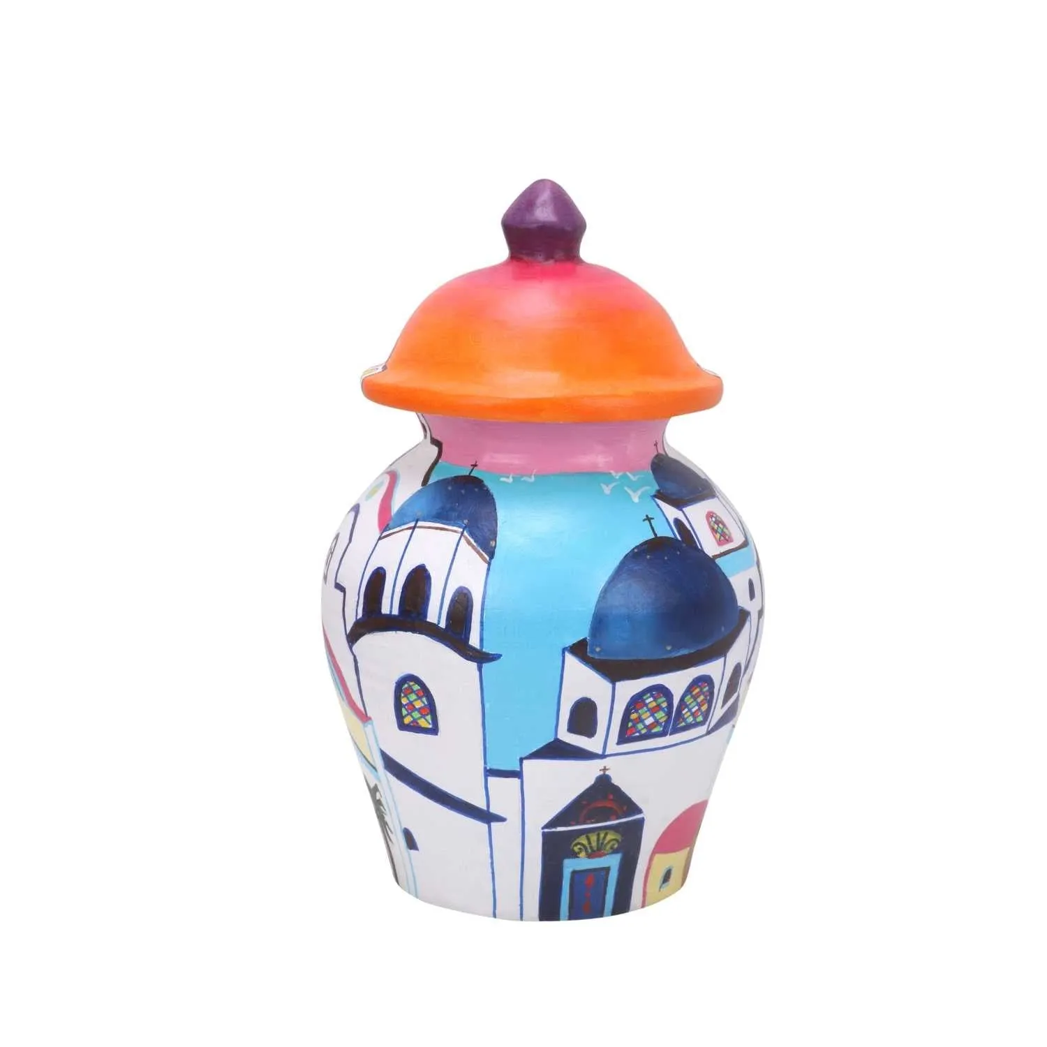 Oia Sunset- Handpainted Flower pot