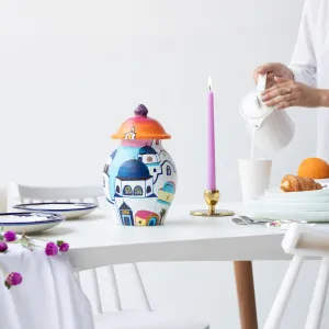 Oia Sunset- Handpainted Flower pot