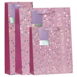Partisan Pink Confetti Gift Bag M/L & Bottle