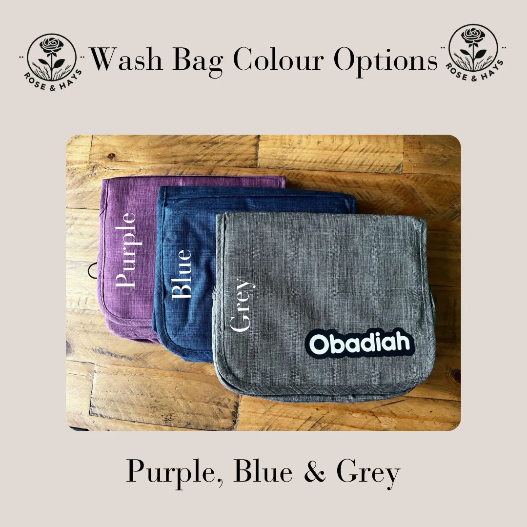 Personalised travel wash bag