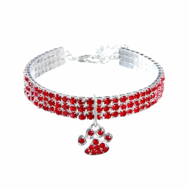 PetAffairs Claw Pendant Rhinestone Pet Collar