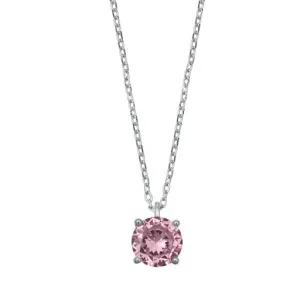 Pink Brilliant Round Necklace