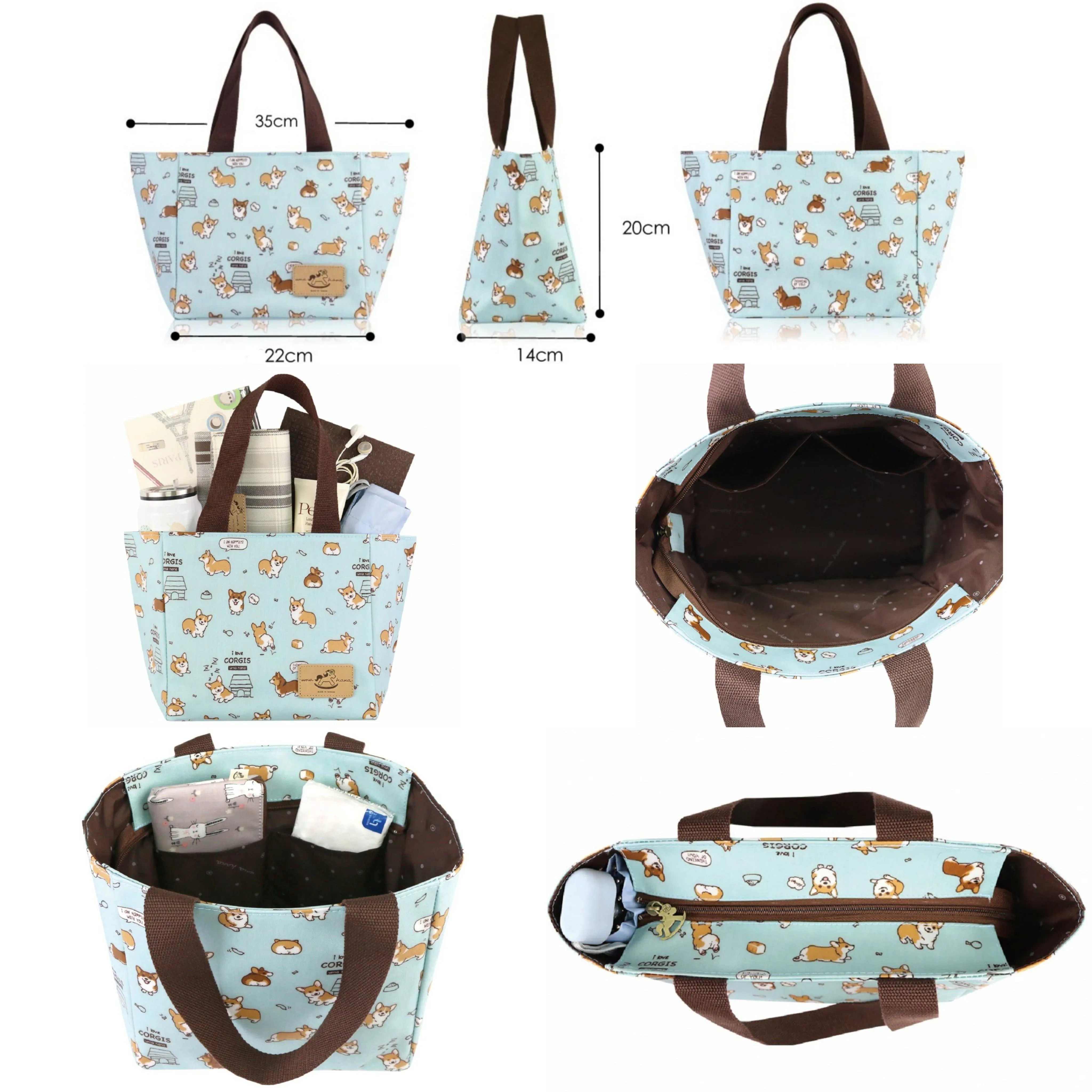 Pink Corgi Adventure Square Handbag