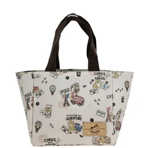 Pink Corgi Adventure Square Handbag