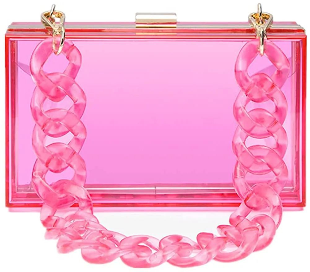 Pink Purse Clutch Vintage Banquet Handbag