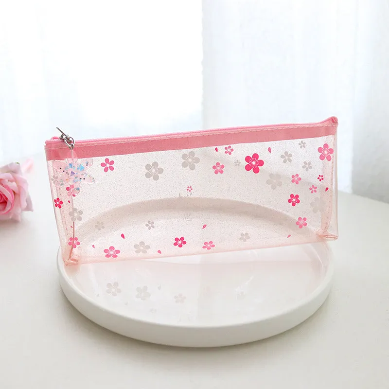 Pinky Sakura Blossom Translucent Pencil Case