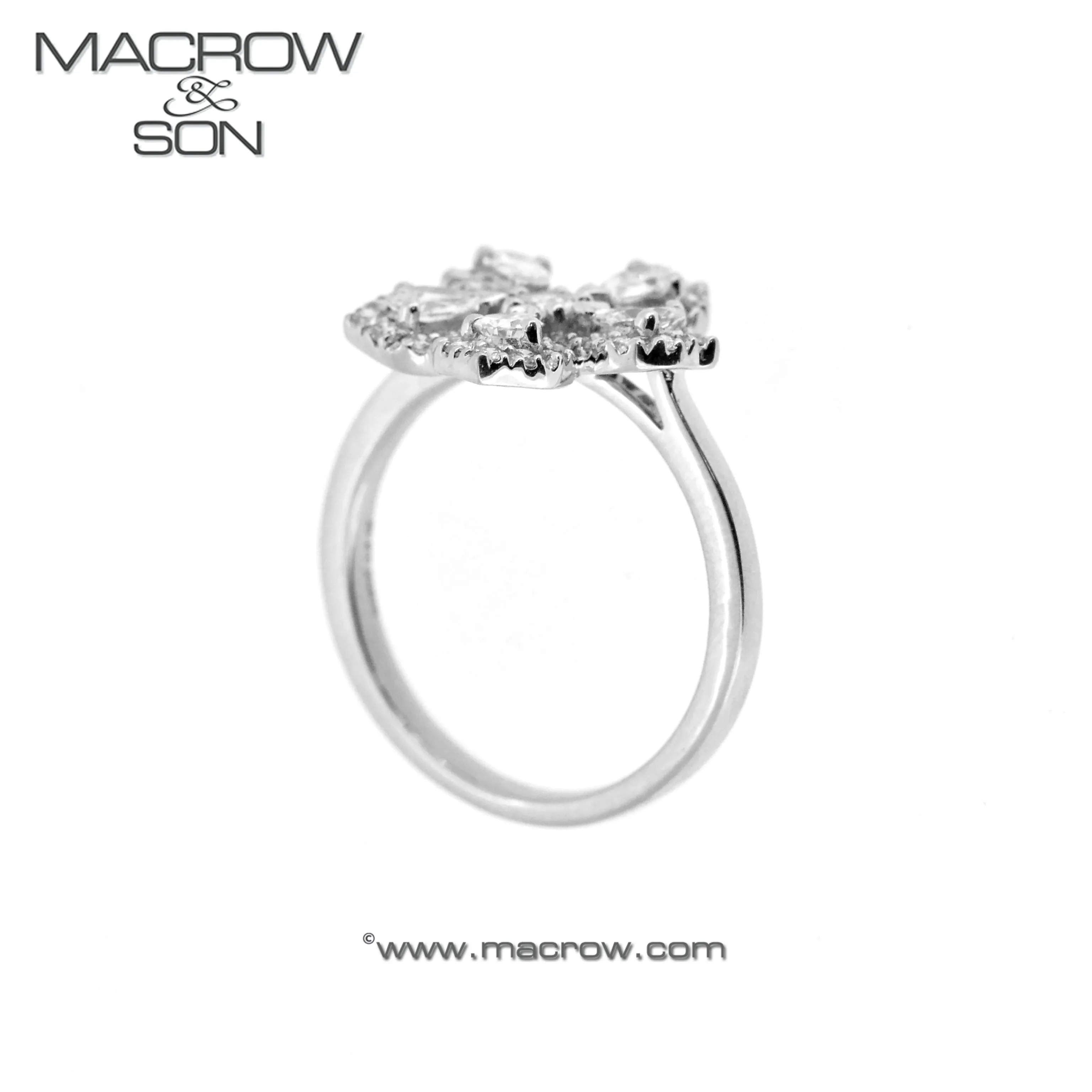 Platinum Diamond Set Flower Ring