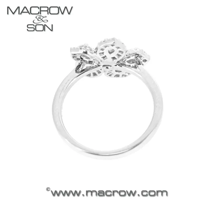 Platinum Diamond Set Flower Ring