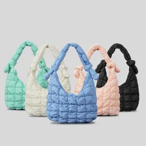 PlushPleat Purse - Simple Quilted Bubble Texture Handbag