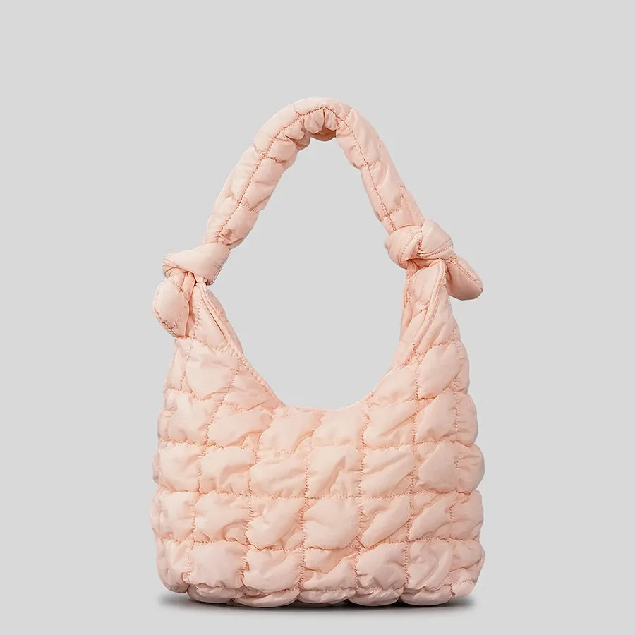 PlushPleat Purse - Simple Quilted Bubble Texture Handbag