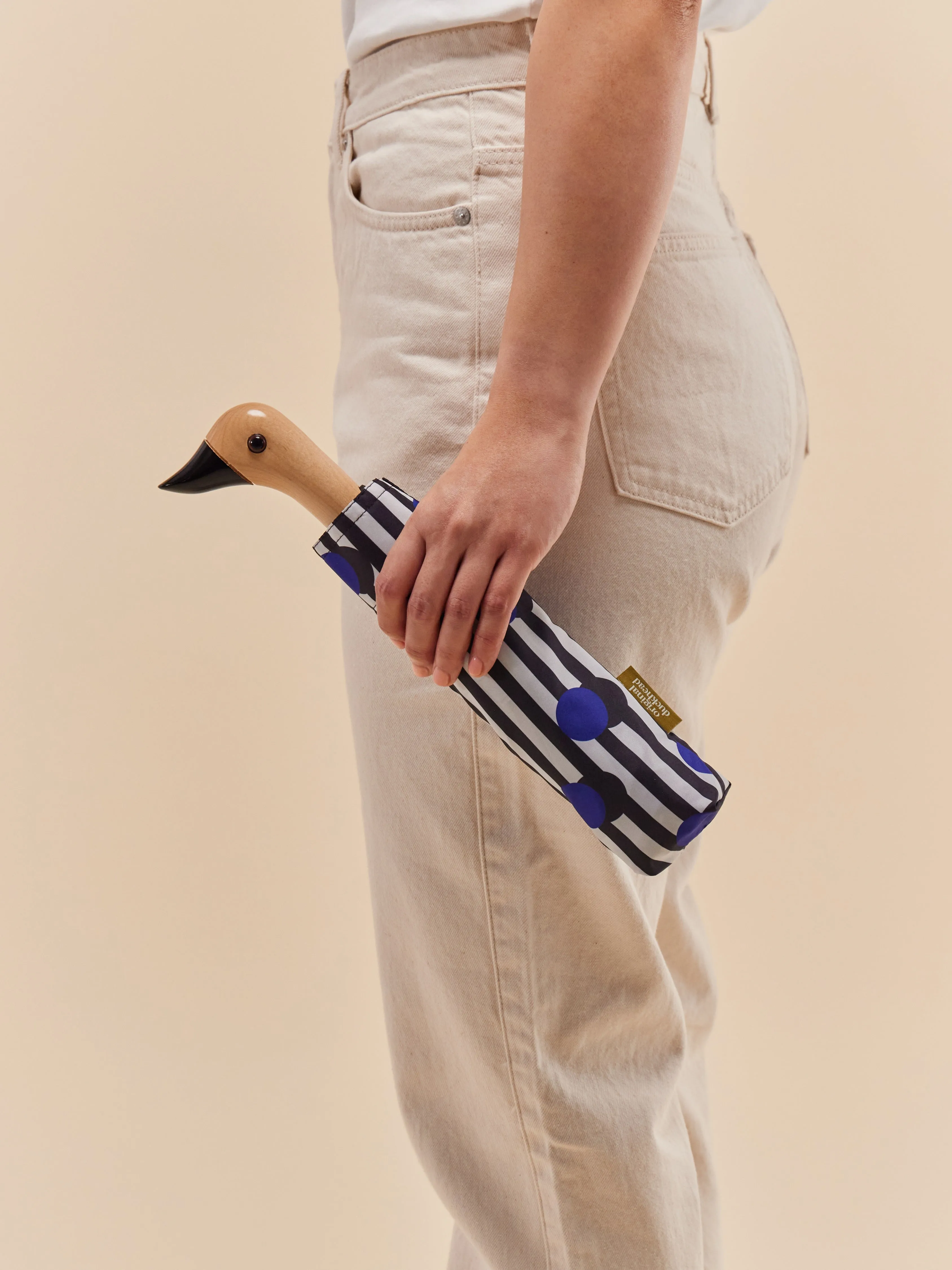 Polkastripe Eco-Friendly Compact Duck Umbrella