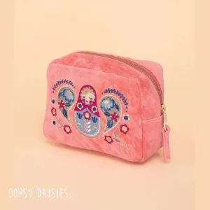 Powder Make-Up Bag - Velvet Matryoshka Doll in Petal 14014