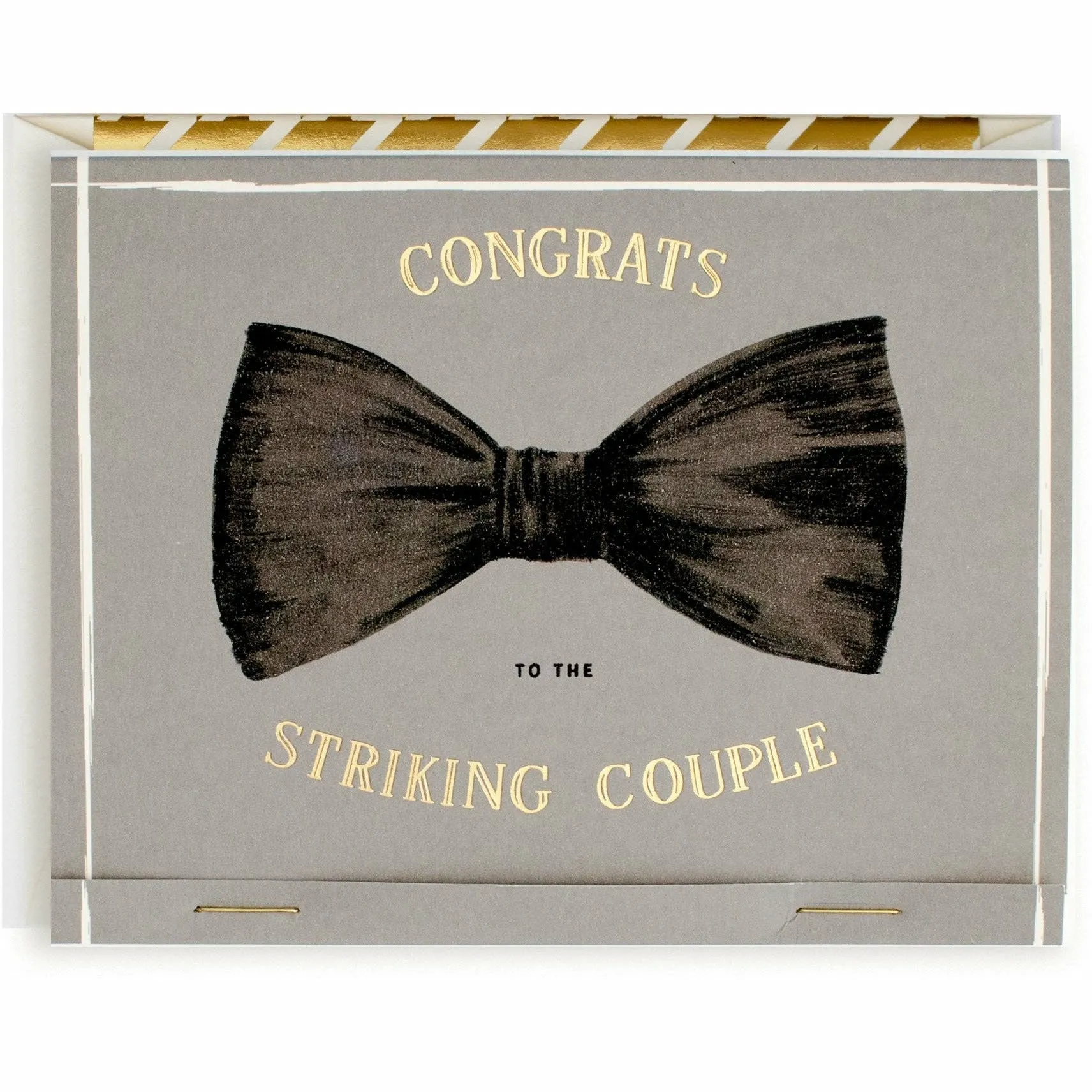 Punny "Congrats to the Striking Couple" Match Book Card with Envelope