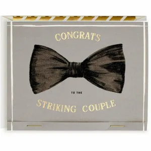 Punny "Congrats to the Striking Couple" Match Book Card with Envelope