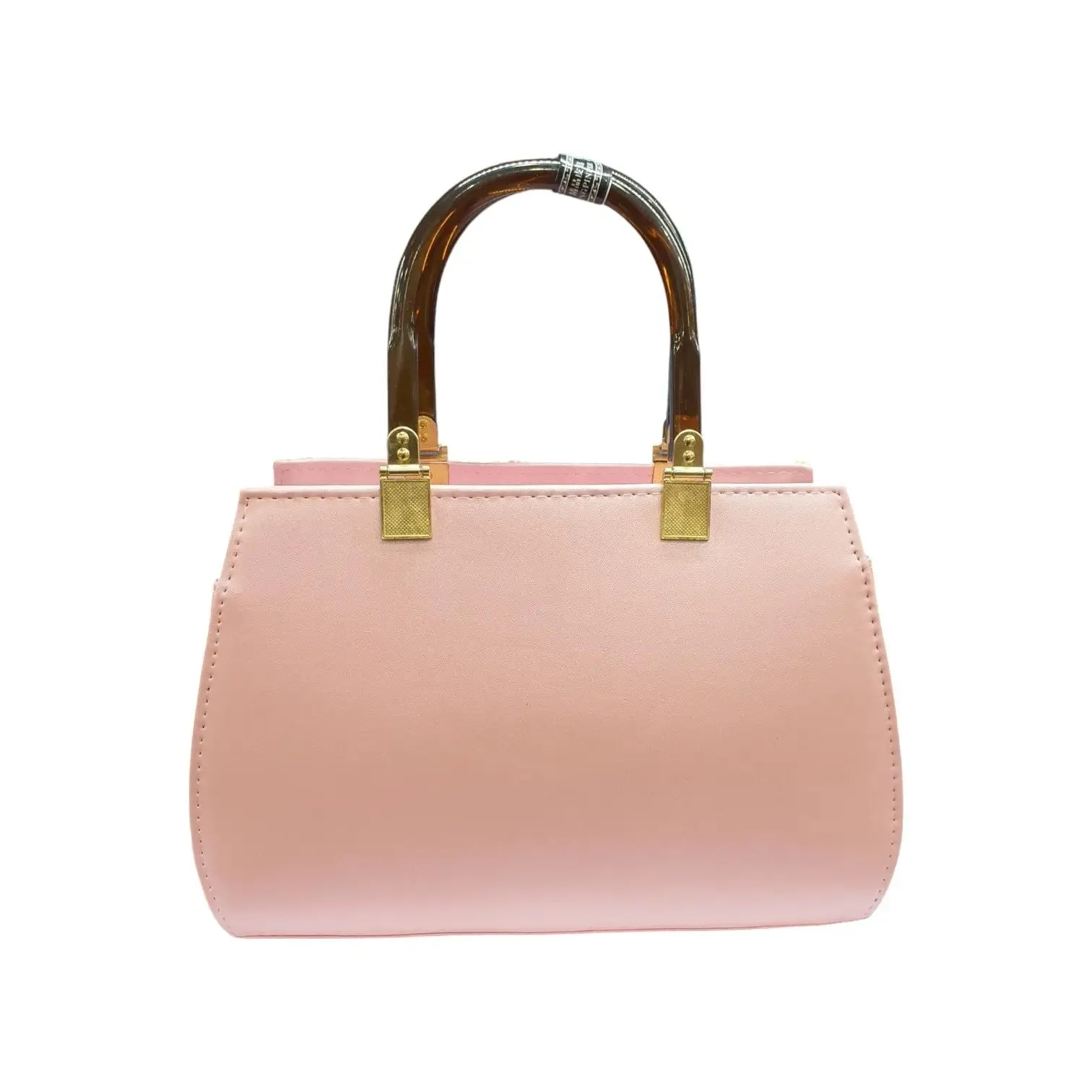 Quilted Satchel Bag with Unique Handles