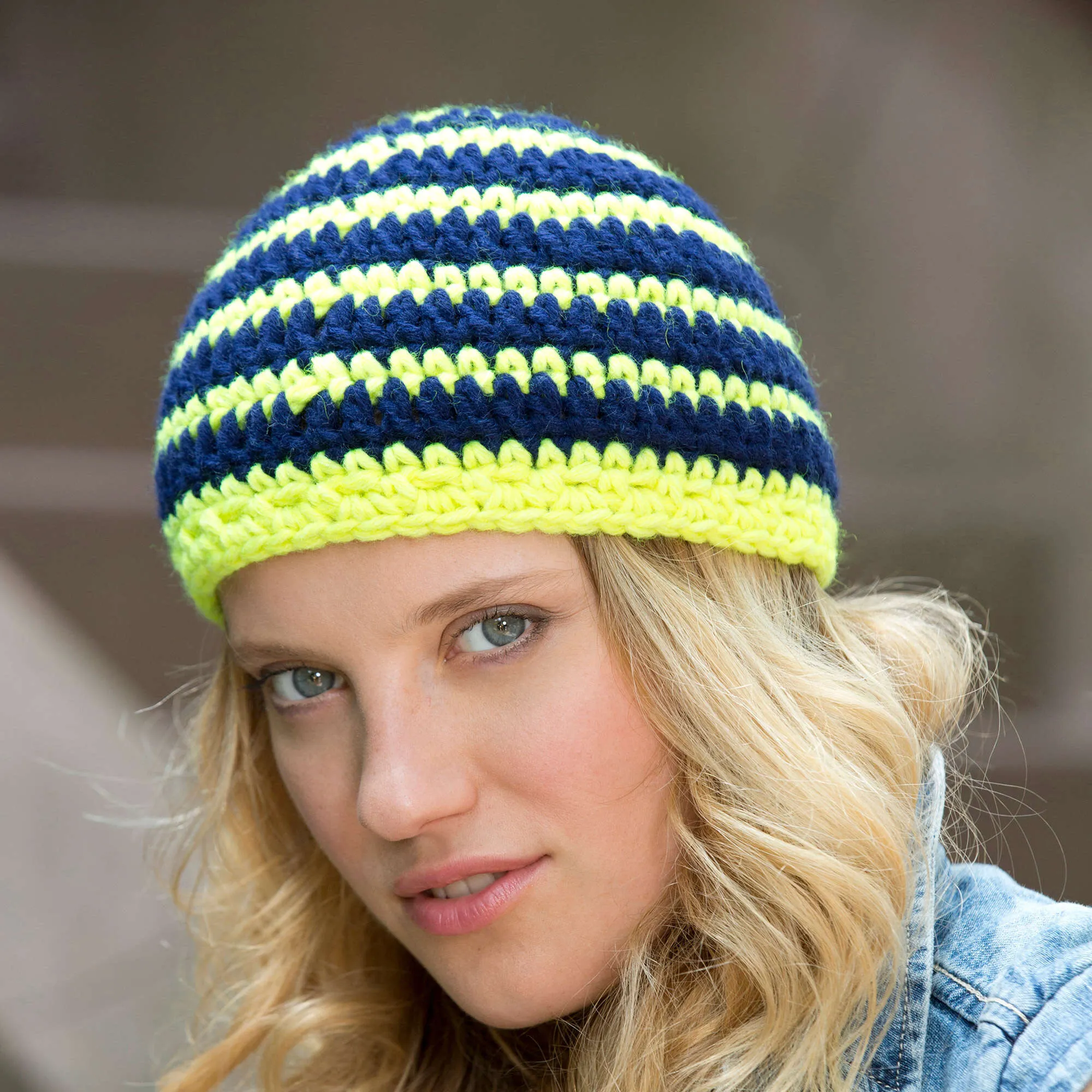 Red Heart Crochet Striking Stripes Hat