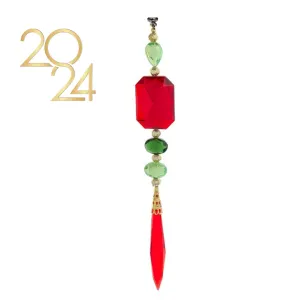 RED/GREEN DANGLE JEWEL (Set/1) OR (Set/3) MAGNETIC CHANDELIER ACCESSORY