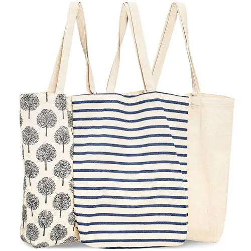 Reusable Cotton Grocery Shopping Tote Bag