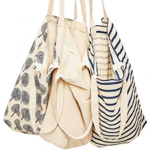 Reusable Cotton Grocery Shopping Tote Bag