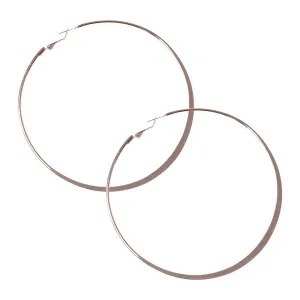 Rose Gold Flat Edge Hoop Earrings