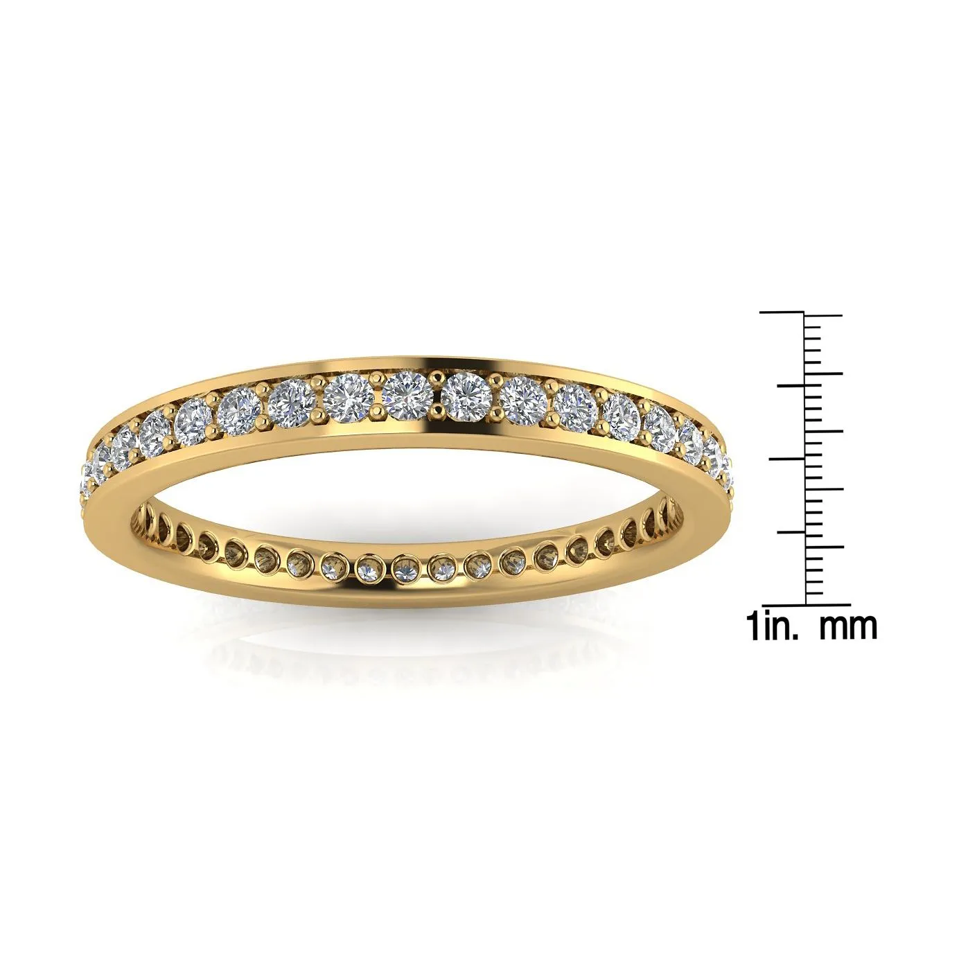 Round Brilliant Cut Diamond Channel Pave Set Eternity Ring In 18k Yellow Gold  (0.45ct. Tw.) Ring Size 5