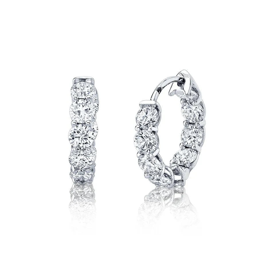 Round Brilliant Huggie Earring