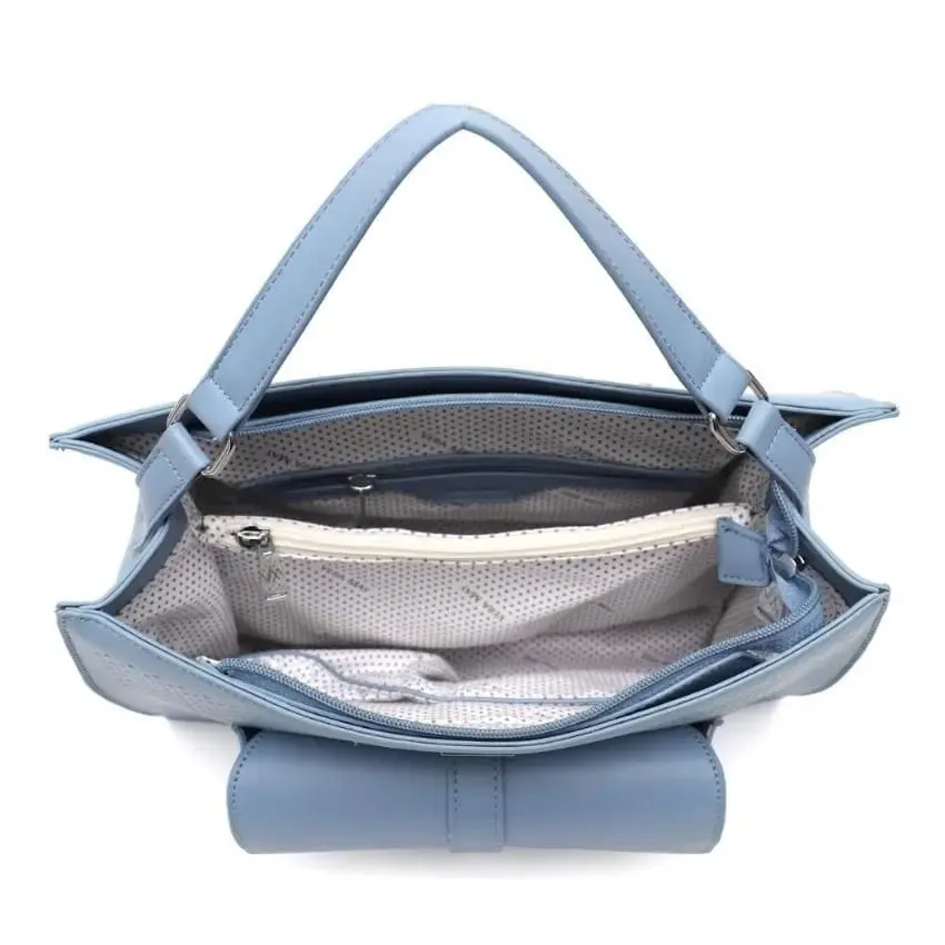 Ryan blue vegan leather handbag