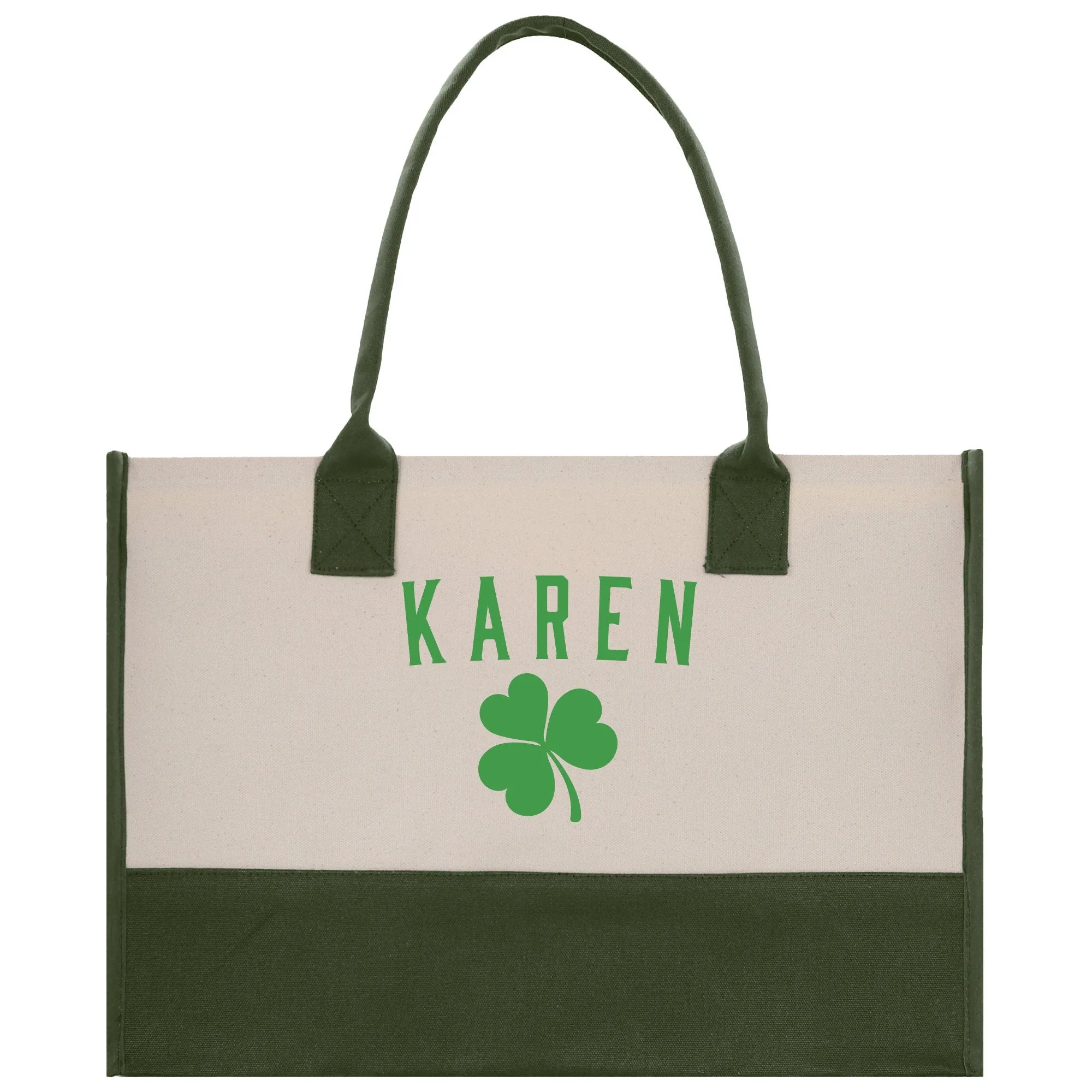 Saint Patrick's Day Personalized Cotton Canvas Tote Bag St Patrick Day Gift Shamrock Bag Lucky St Patrick's Irish Tote Bag Shenanigans Gift