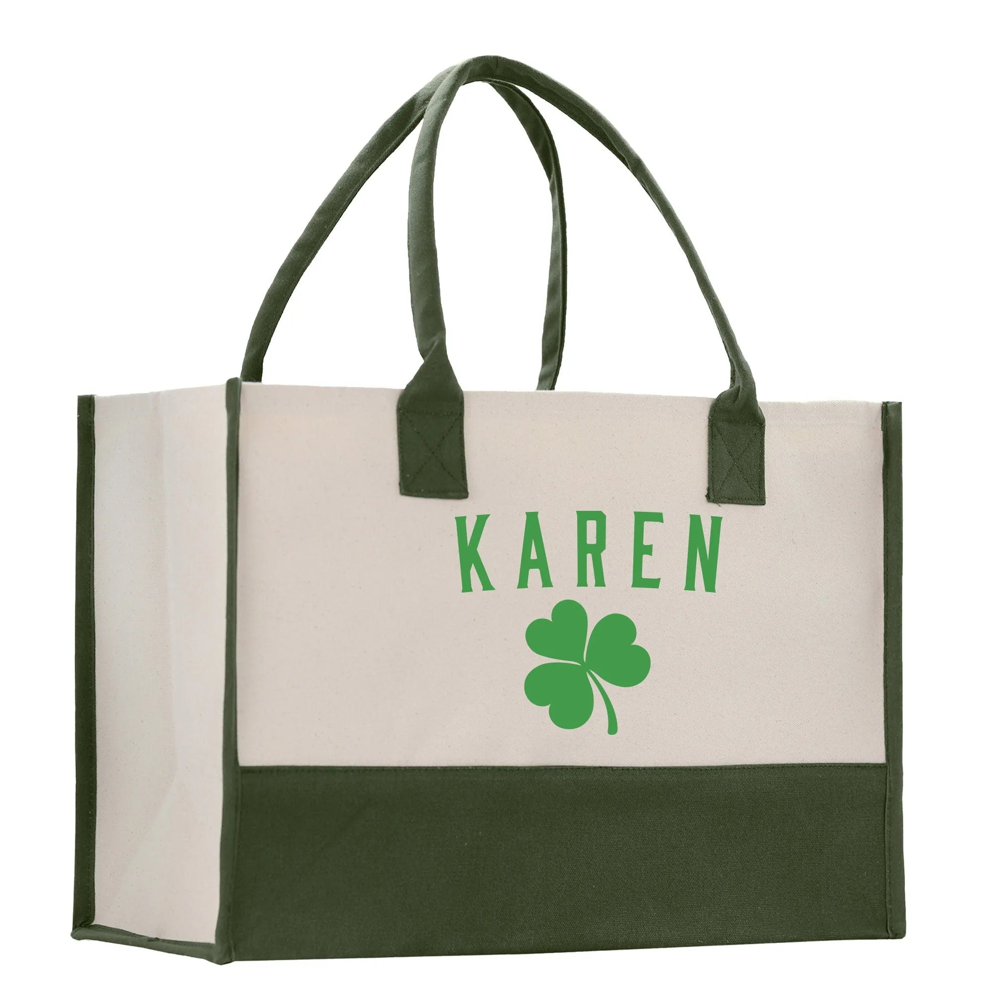 Saint Patrick's Day Personalized Cotton Canvas Tote Bag St Patrick Day Gift Shamrock Bag Lucky St Patrick's Irish Tote Bag Shenanigans Gift