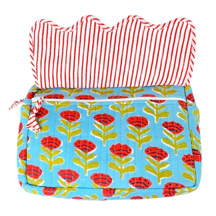 Scallop Pouch | Blue Rose