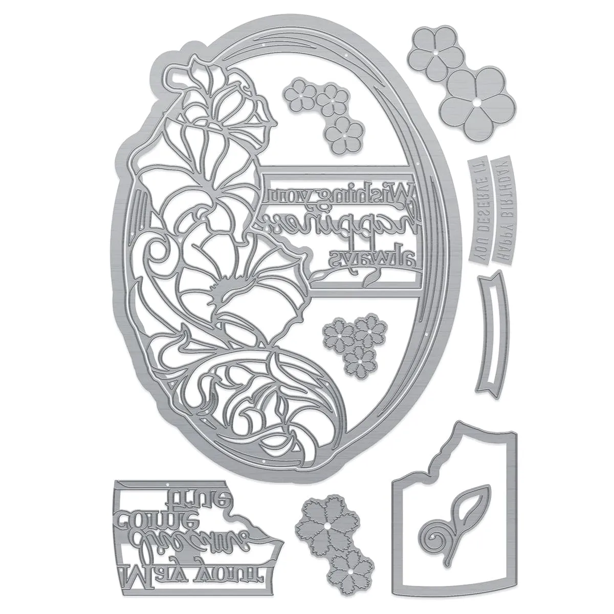Scribbled Blooms - Always Happy! Die Set - 5398e