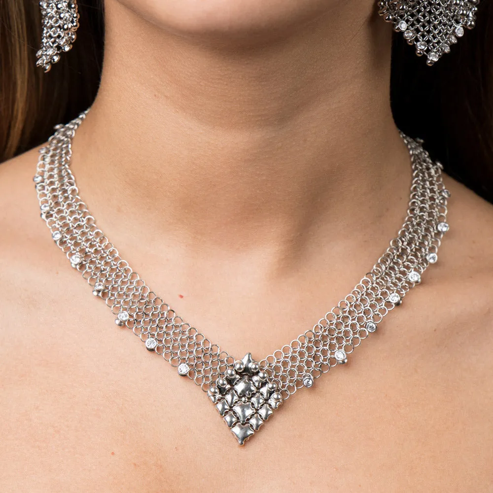 SG Liquid Metal CMNECK1Z-N (Chrome Finish) Necklace by Sergio Gutierrez