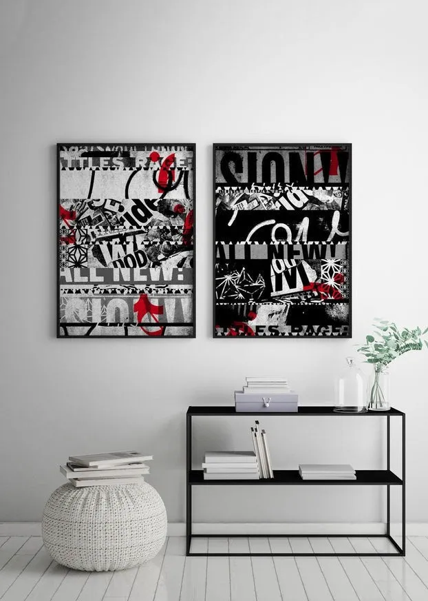 Shredded Abstract Typography 1 Print