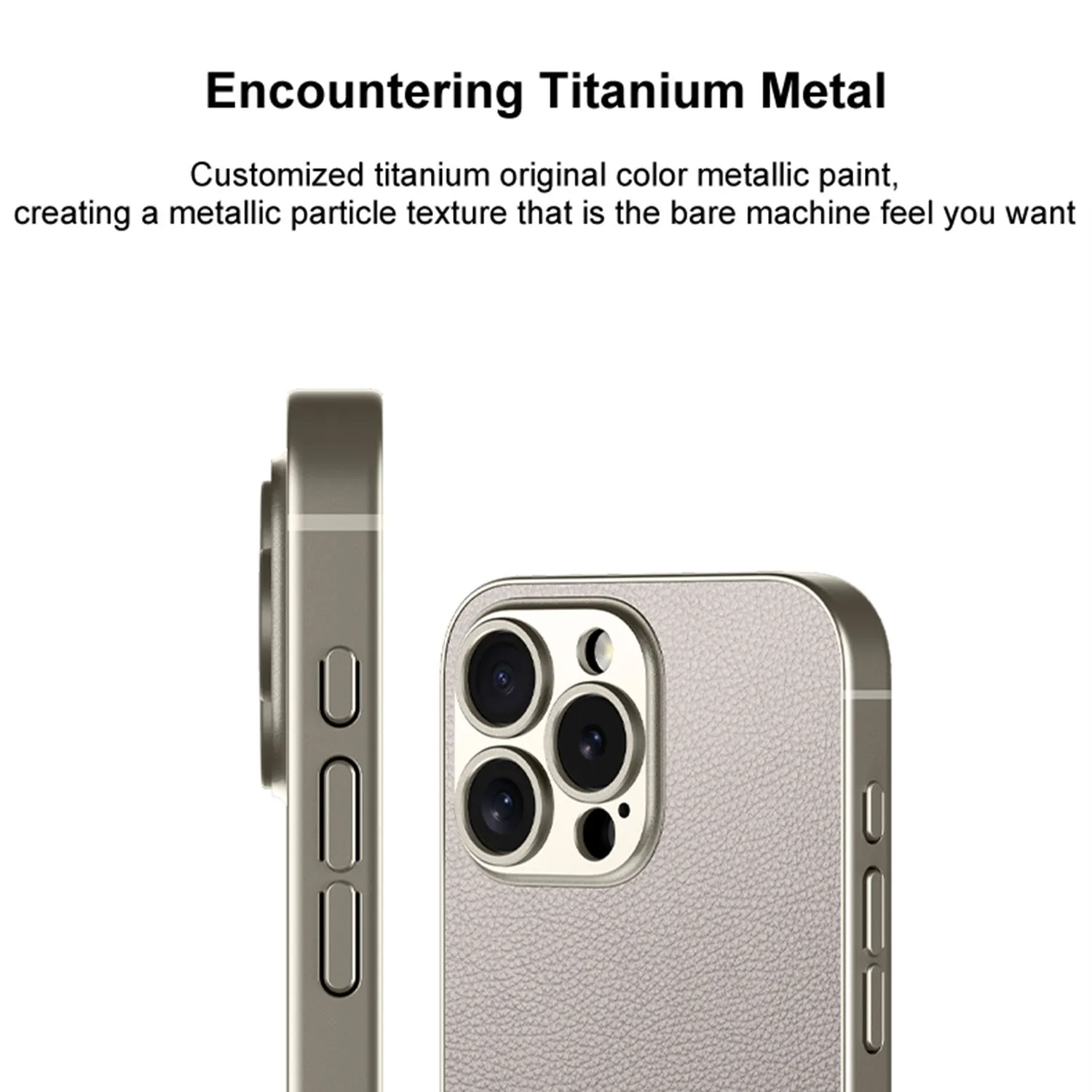 Sleek, minimalist Crafted with a metallic-painted PU Leather Phone Case For IPhone