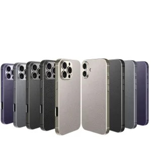 Sleek, minimalist Crafted with a metallic-painted PU Leather Phone Case For IPhone