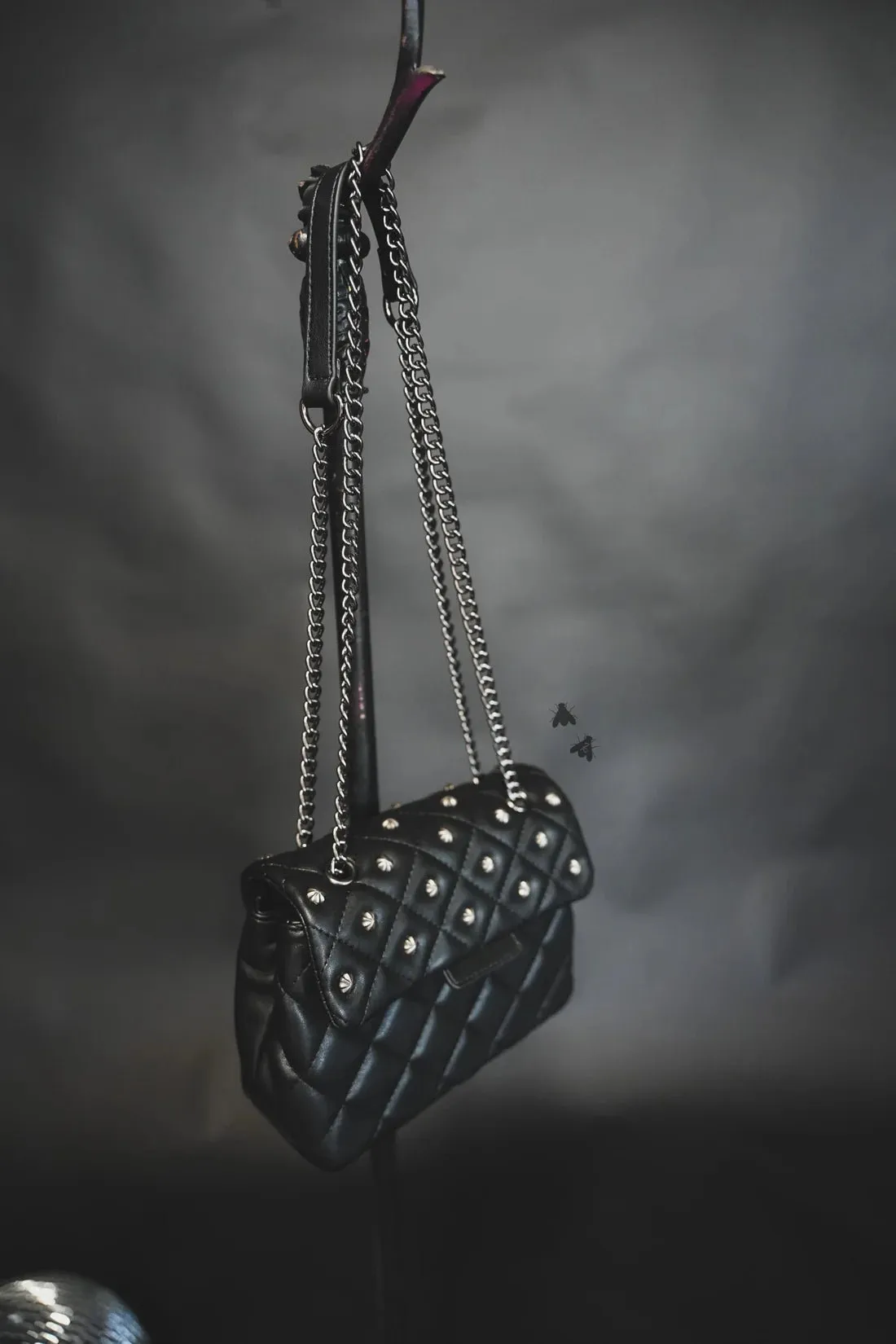Small Studded Quilted Leather Handbag